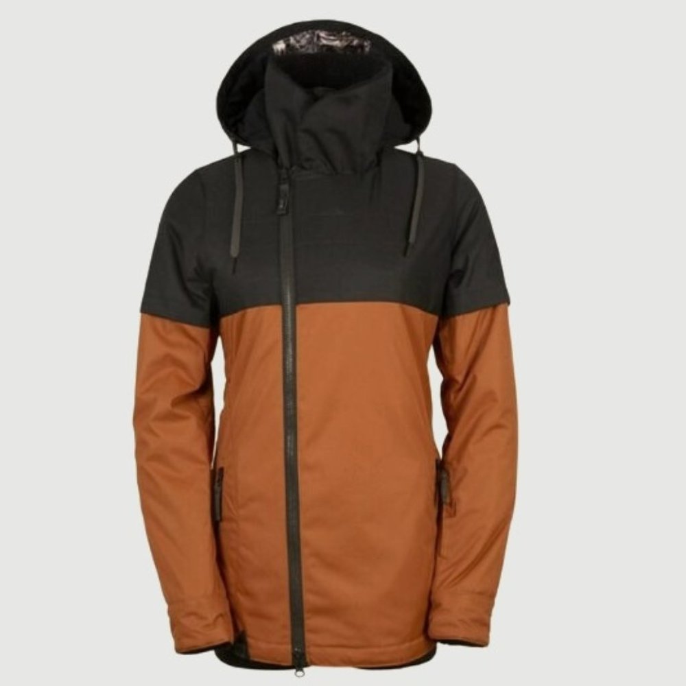 686 Parklan immortal Insulated Ski Jacket Women's Large cognac & black